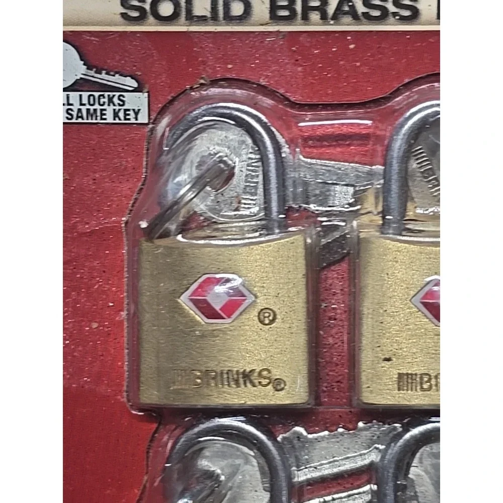 Brinks Solid Brass Locks (4) with Keys TSA Accepted Manufactured Sealed‎ READ